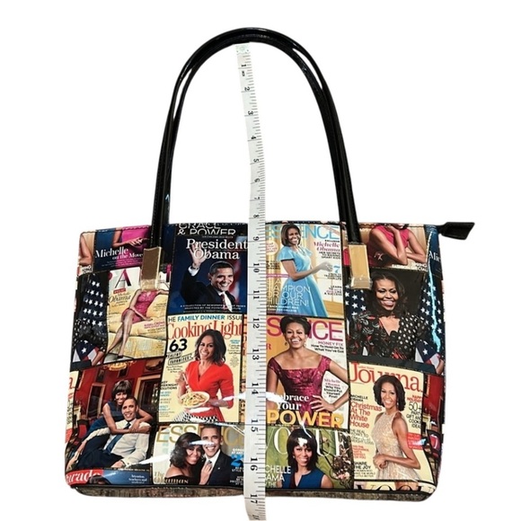 Michelle Obama First Lady Glossy Magazine Print Collage Vinyl Handbag Tote NWOT - Picture 14 of 16